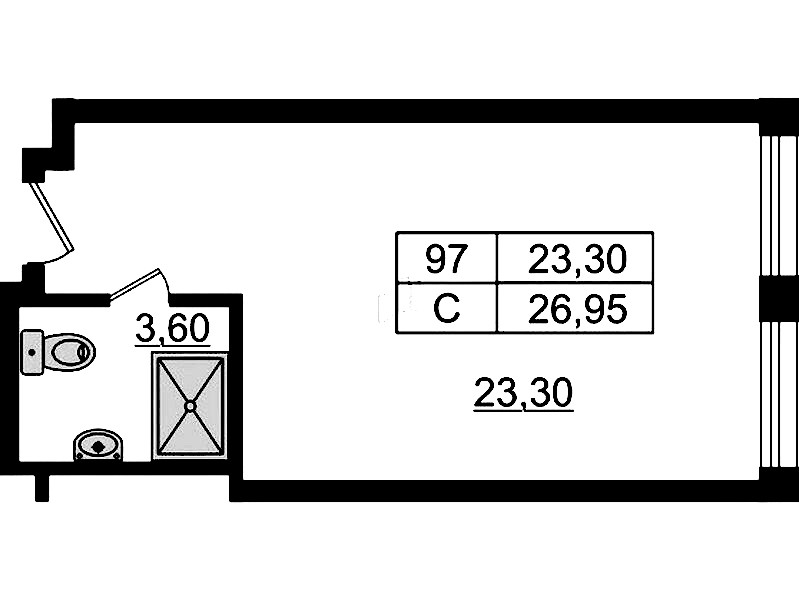 Квартира студия 26.95 м², 9/9 эт., Апарт-отель «Апарт отель Well»